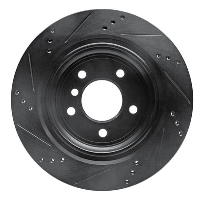 R1 Concepts R1 95-02 BMW Z3 Left Rear Drilled & Slotted Black Brake Rotor
