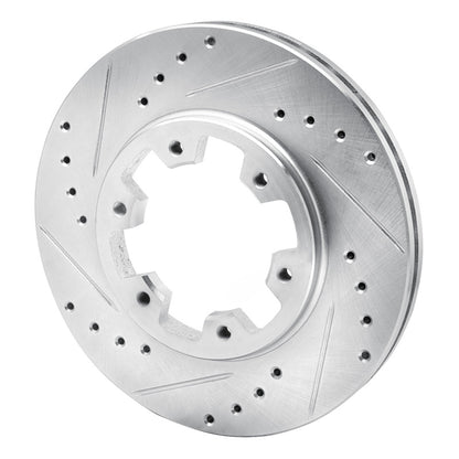 R1 Concepts R1 85-02 Nissan Pickup Hardbody Front Left Drilled & Slotted Silver Brake Rotor