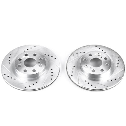 PowerStop Power Stop 00-05 Toyota MR2 Spyder Rear Evolution Drilled & Slotted Rotors - Pair