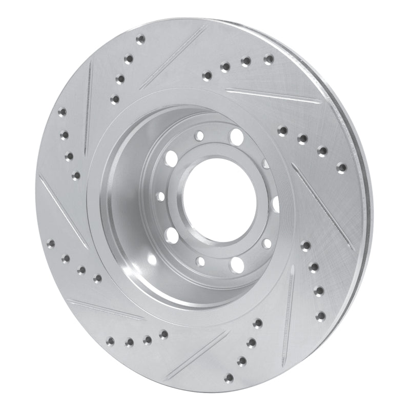 R1 Concepts R1 82-92 Volvo 780 Front Right Drilled & Slotted Silver Brake Rotor