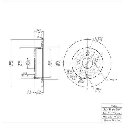 DFC 06-18 Lexus HS250H Rear Brake Rotor
