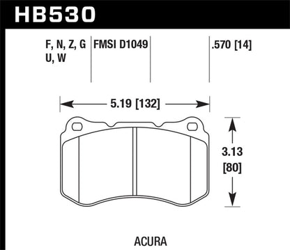 Hawk Performance Hawk 04-08 Acura TL HPS 5.0 Front Brake Pads