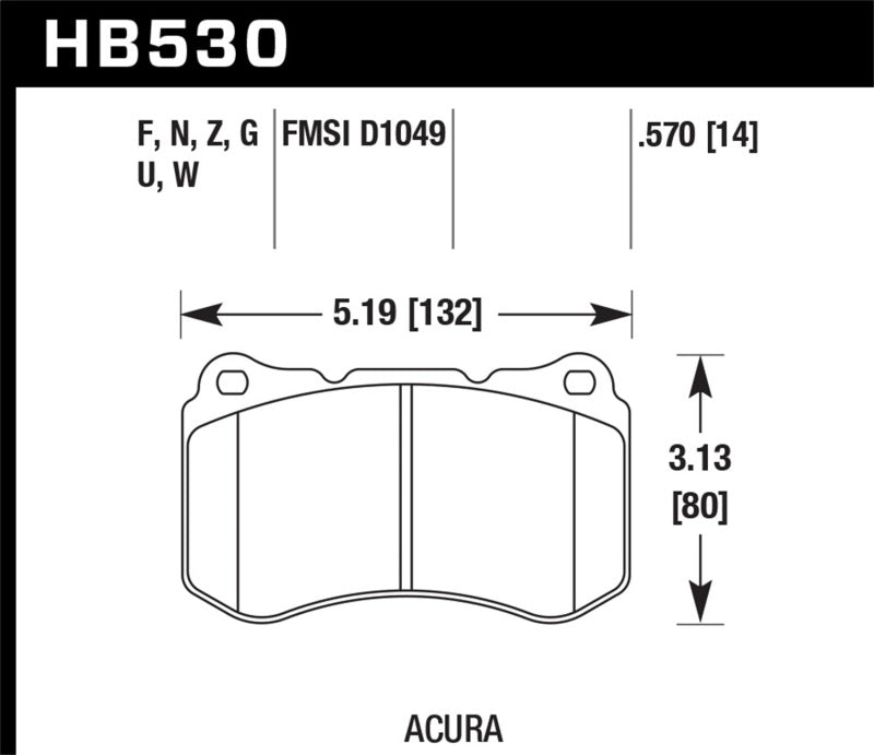 Hawk Performance Hawk 07-08 Acura TL Type S DTC-70 Race Front Brake Pads