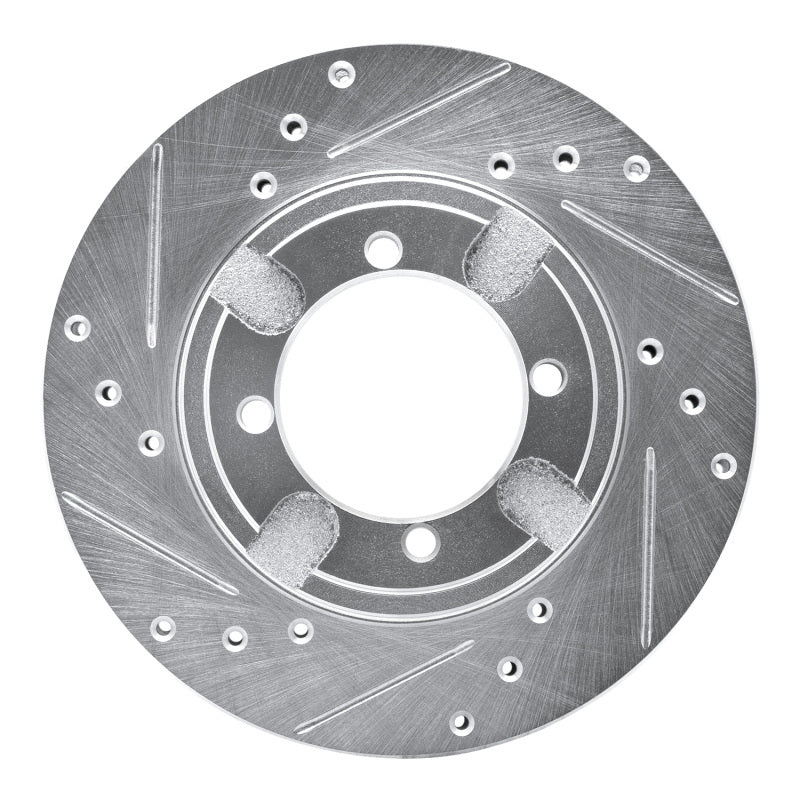 R1 Concepts R1 91-92 Mitsubishi Mirage Front Left Drilled & Slotted Silver Brake Rotor