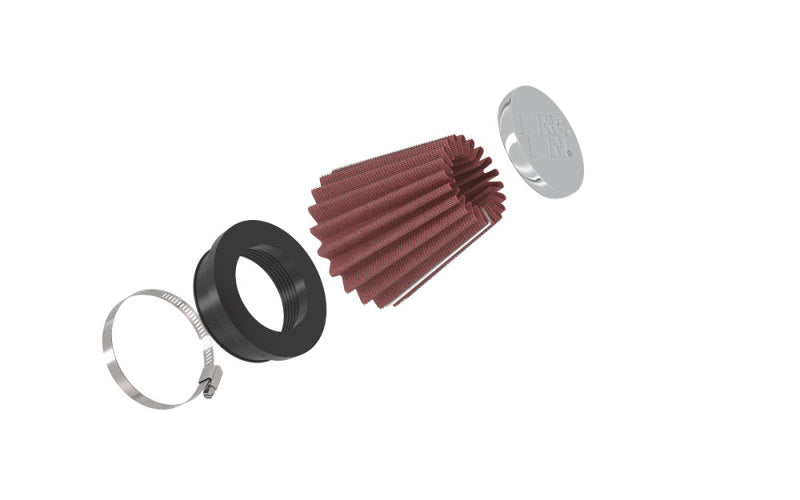 K&N Engineering K&N Universal Chrome Filter 2 1/8 inch FLG / 3 inch Bottom / 2 inch Top / 3 inch Height