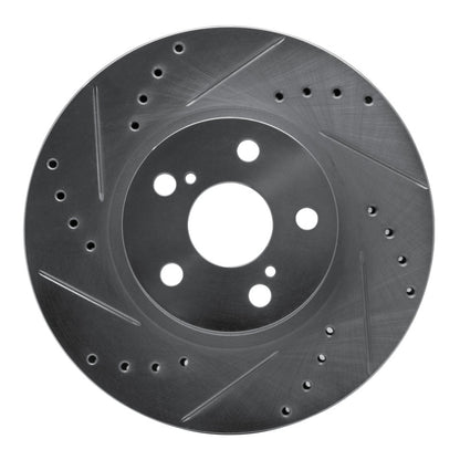 R1 Concepts R1 09-15 Toyota Corolla (Mexico) Front Left Drilled & Slotted Silver Brake Rotor