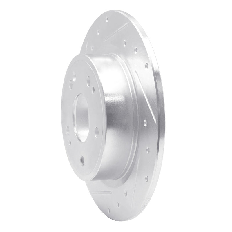 R1 Concepts R1 2016-2025 Honda Accord Sedan Rear Left Drilled & Slotted Silver Brake Rotor