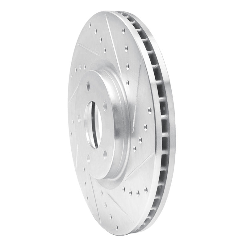 R1 Concepts R1 07-17 Nissan Juke Front Right Drilled & Slotted Silver Brake Rotor
