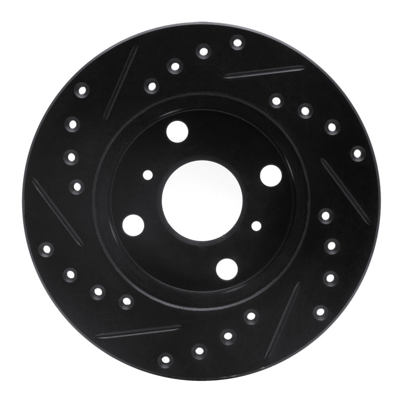R1 Concepts R1 91-99 Toyota Paseo Front Right Drilled & Slotted Black Brake Rotor