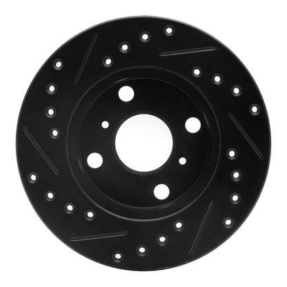 R1 Concepts R1 91-99 Toyota Paseo Front Right Drilled & Slotted Black Brake Rotor