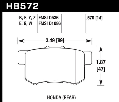 Hawk Performance Hawk 2001-2003 Acura CL Type-S HPS 5.0 Rear Brake Pads