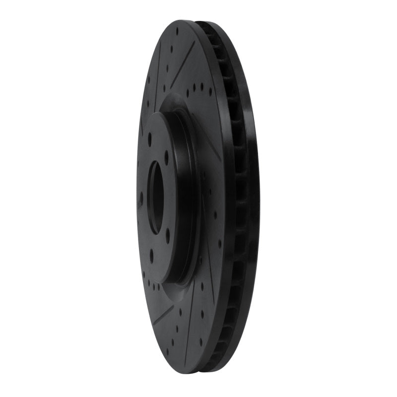 R1 Concepts R1 07-17 Nissan Juke Front Left Drilled & Slotted Black Brake Rotor