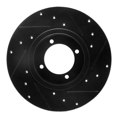 R1 Concepts R1 74-78 Nissan 260Z Front Left Drilled & Slotted Black Brake Rotor