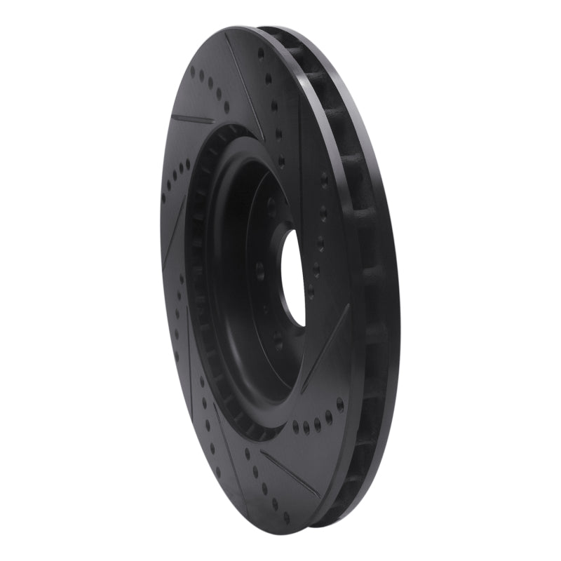 R1 Concepts R1 04-11 Cadillac STS Front Left Drilled & Slotted Black Brake Rotor