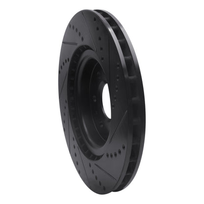 R1 Concepts R1 04-11 Cadillac STS Front Left Drilled & Slotted Black Brake Rotor