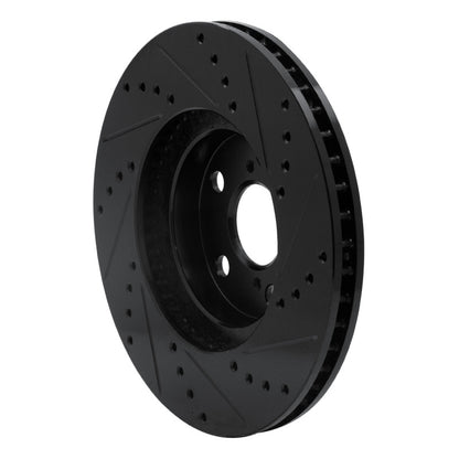 R1 Concepts R1 00-10 Pontiac Vibe Front Left Drilled & Slotted Black Brake Rotor