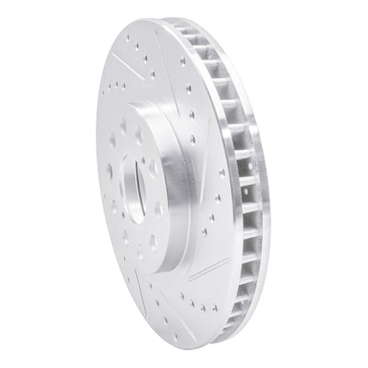R1 Concepts R1 93-98 Toyota Supra Front Right Drilled & Slotted Silver Brake Rotor