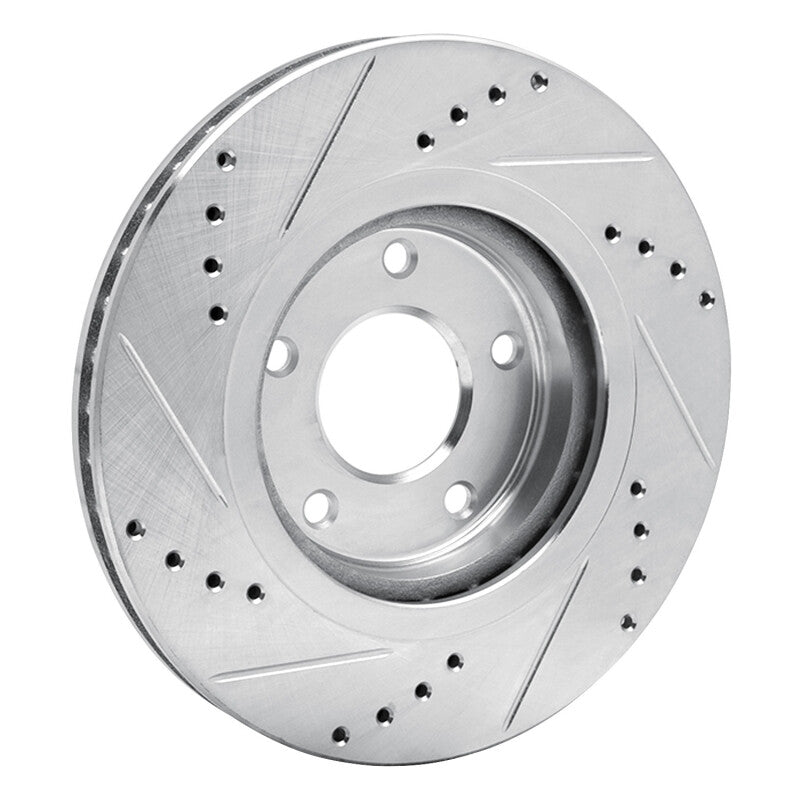 R1 Concepts R1 07-15 Nissan Rogue Front Right Drilled & Slotted Silver Brake Rotor