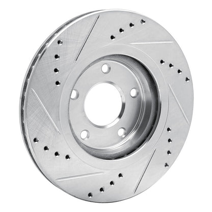 R1 Concepts R1 07-15 Nissan Rogue Front Right Drilled & Slotted Silver Brake Rotor