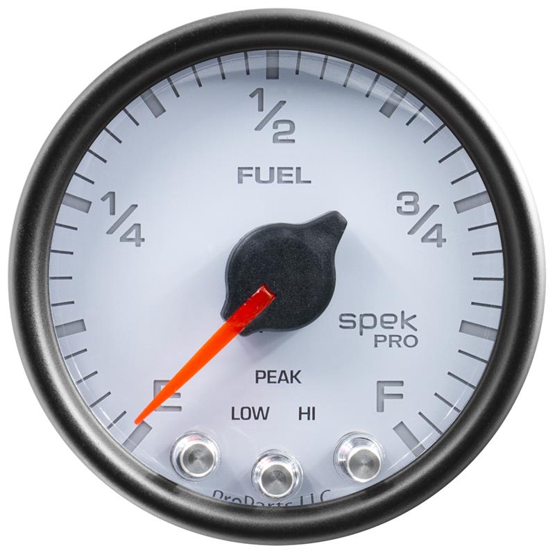 Autometer Spek-Pro Gauge Fuel Level 2 1/16in 0-270 Programmable Wht/Blk