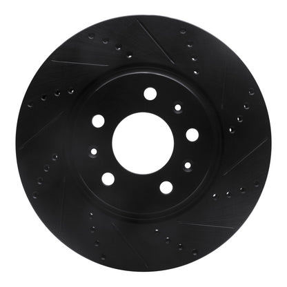 R1 Concepts R1 03-08 Cadillac STS Front Right Drilled & Slotted Black Brake Rotor