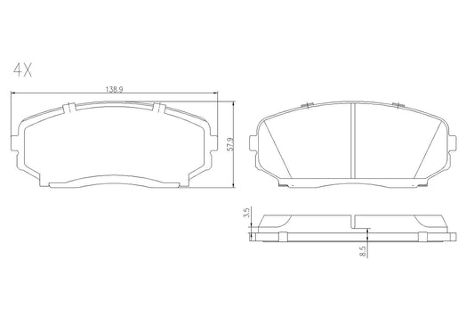 BOGAP F8210243 Brake Pad Set, Disc Brake | ML Performance Car Parts