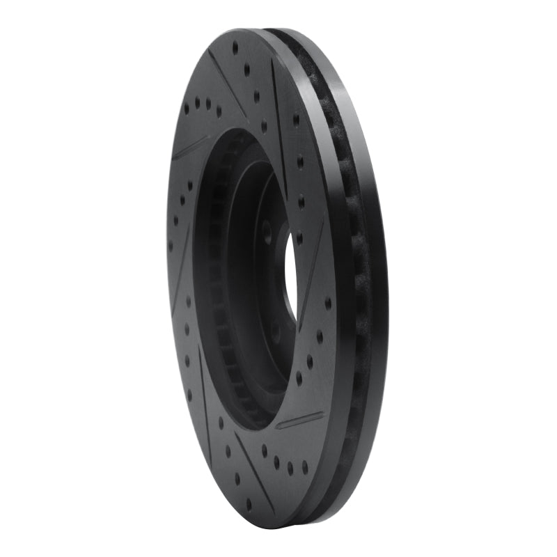 R1 Concepts R1 03-09 Chrysler PT Cruiser Front Left Drilled & Slotted Black Brake Rotor