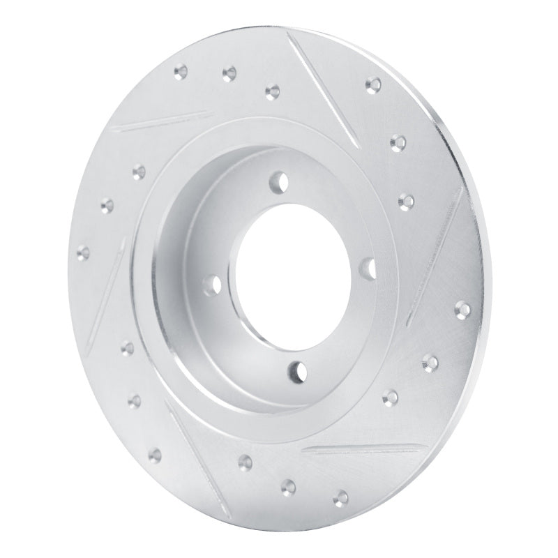 R1 Concepts R1 75-82 Nissan 210 Front Left Drilled & Slotted Silver Brake Rotor