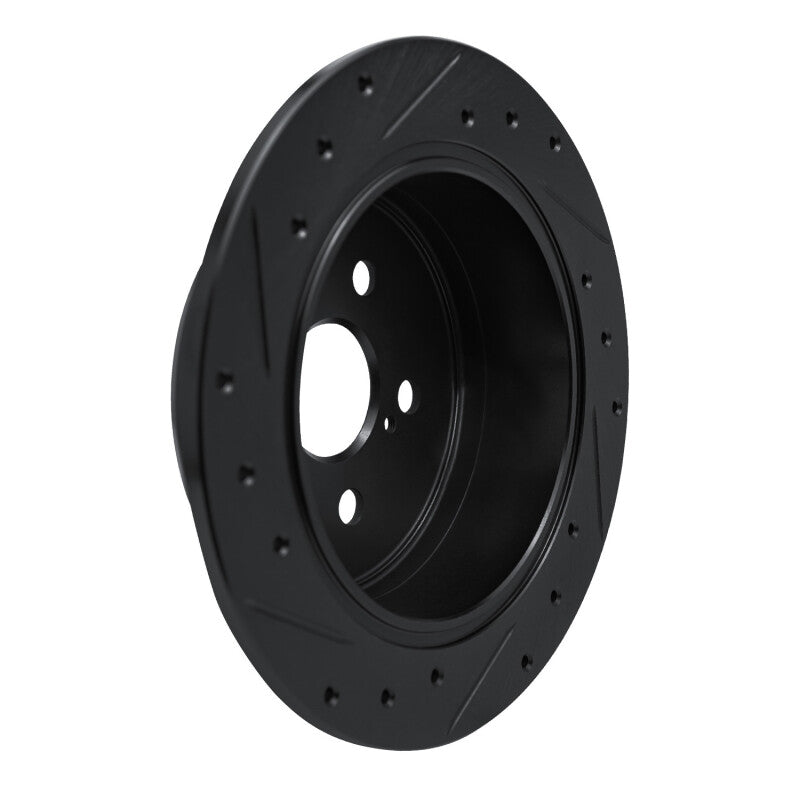 R1 Concepts R1 86-93 Lexus ES250 Rear Right Drilled & Slotted Black Brake Rotor