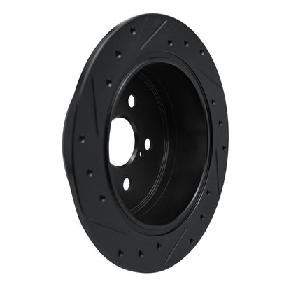 R1 Concepts R1 86-93 Lexus ES250 Rear Right Drilled & Slotted Black Brake Rotor