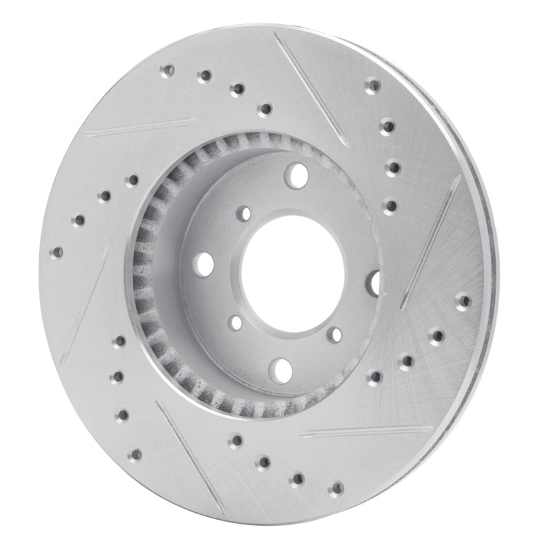 R1 Concepts R1 99-07 Suzuki Aerio Front Left Drilled & Slotted Silver Brake Rotor
