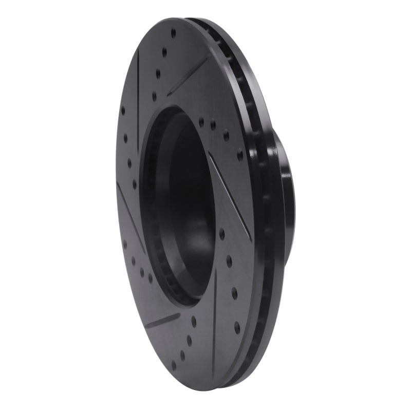 R1 Concepts R1 79-85 Mercedes-Benz 380SEL Front Right Drilled & Slotted Black Brake Rotor