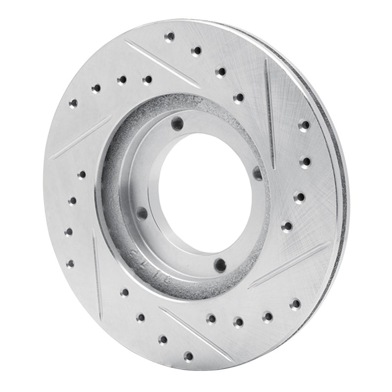 R1 Concepts R1 87-99 Hyundai Accent Front Left Drilled & Slotted Silver Brake Rotor