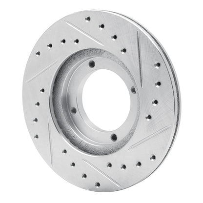 R1 Concepts R1 87-99 Hyundai Accent Front Left Drilled & Slotted Silver Brake Rotor
