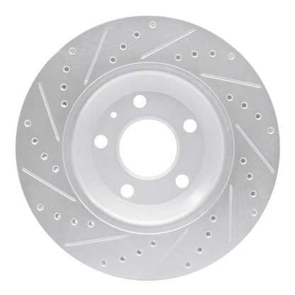R1 Concepts R1 04-09 Audi S4 Rear Right Drilled & Slotted Silver Brake Rotor