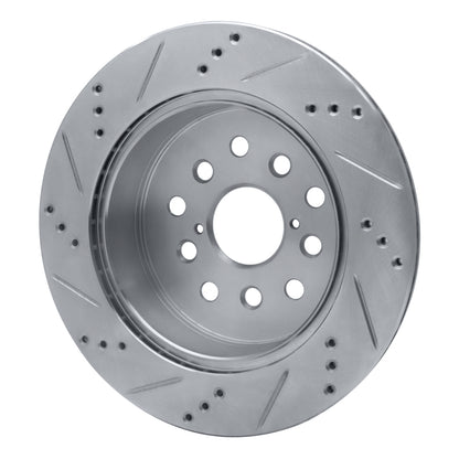 R1 Concepts R1 2001-2006 Lexus LS430 Rear Right Drilled & Slotted Silver Brake Rotor