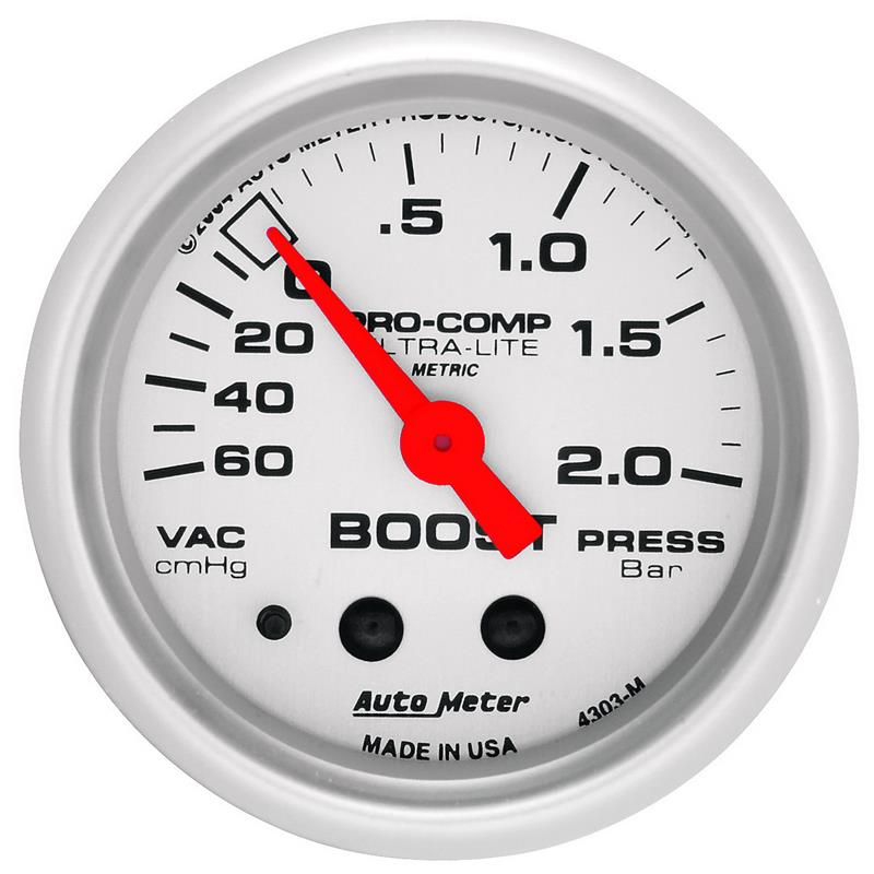Autometer Ultra-Lite 52mm 60cm/HG-2.0Bar Mechanical Vacuum/Boost Gauge