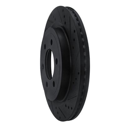 R1 Concepts R1 18-21 Ford F-150 RWD Rear Right Drilled & Slotted Black Brake Rotor