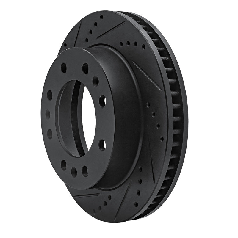 R1 Concepts R1 06-11 Cadillac DTS Front Left Drilled & Slotted Black Brake Rotor
