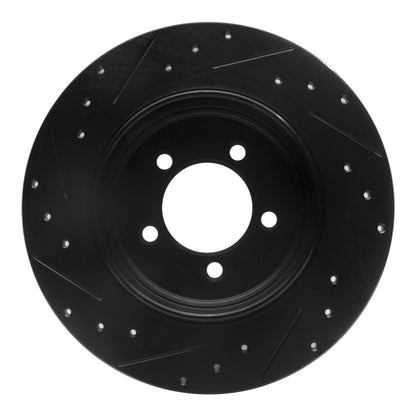 R1 Concepts R1 03-05 Lincoln AVIATOR Rear Right Drilled & Slotted Black Brake Rotor