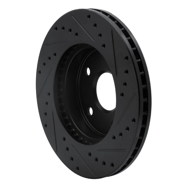 R1 Concepts R1 91-96 Toyota Previa Front Left Drilled & Slotted Black Brake Rotor