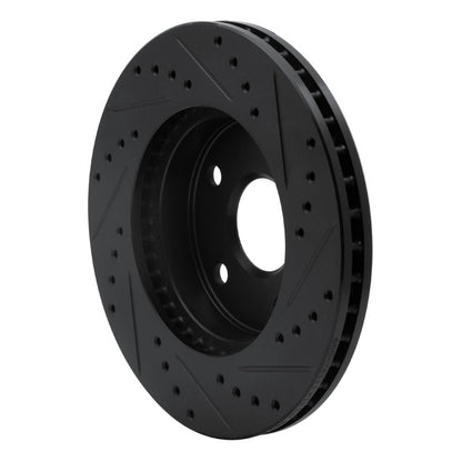 R1 Concepts R1 91-96 Toyota Previa Front Left Drilled & Slotted Black Brake Rotor