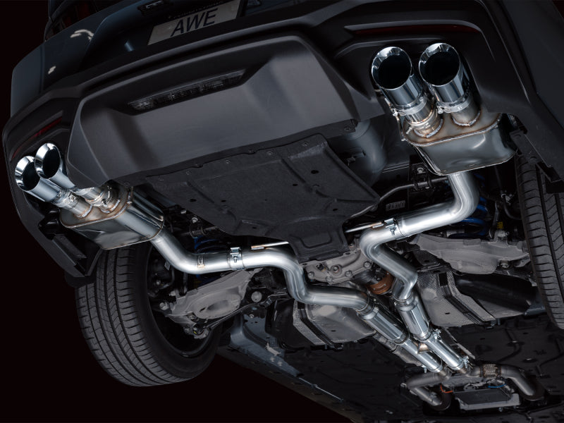 AWE Tuning AWE 2024 Ford Mustang GT Fastback S650 RWD SwitchPath Cat-Back Exhaust w/ Quad Chrome Silver Tips