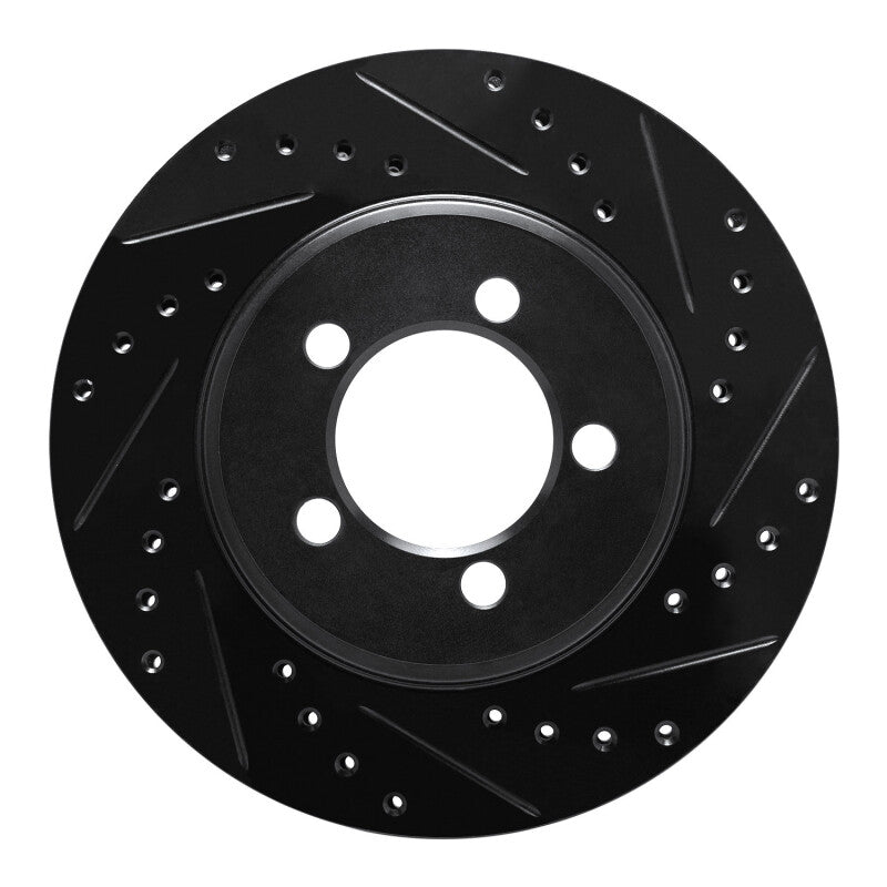 R1 Concepts R1 65-72 Dodge Dart Front Right Drilled & Slotted Black Brake Rotor