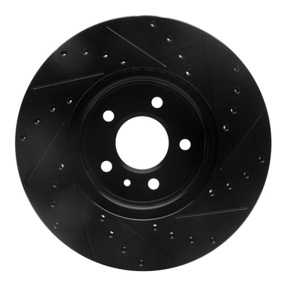 R1 Concepts R1 13-25 Cadillac CT4 Front Left Drilled & Slotted Black Brake Rotor