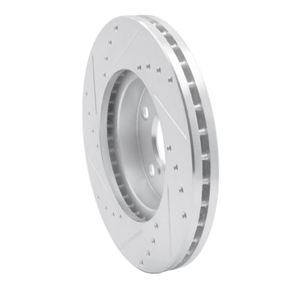 R1 Concepts R1 92-98 Lexus SC300 Front Right Drilled & Slotted Silver Brake Rotor