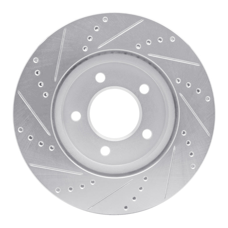 R1 Concepts R1 04-08 Chrysler Pacifica Front Right Drilled & Slotted Silver Brake Rotor