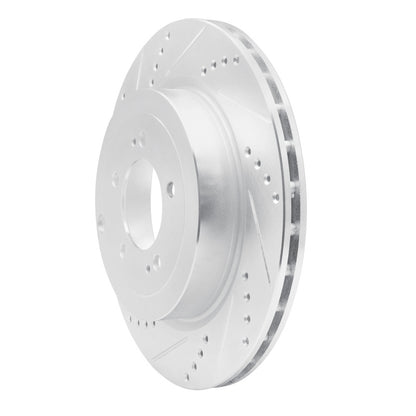 R1 Concepts R1 08-15 Mitsubishi Lancer Rear Left Drilled & Slotted Silver Brake Rotor