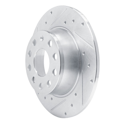 R1 Concepts R1 17-25 Audi Q2 (Mexico) Rear Left Drilled & Slotted Silver Brake Rotor