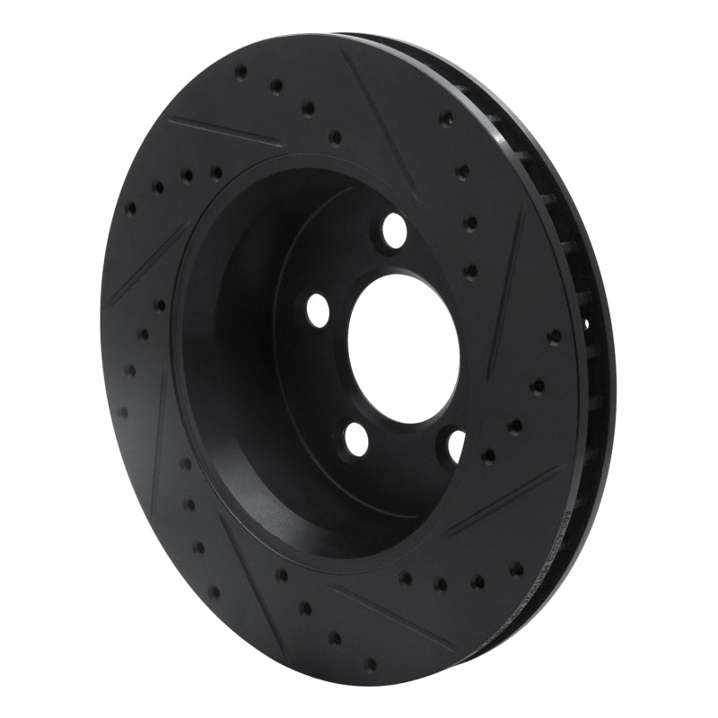 R1 Concepts R1 07-12 Dodge Nitro Front Left Drilled & Slotted Black Brake Rotor